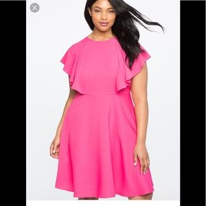 Eloquii Tie Flutter sleeve dress Hot pink size 18